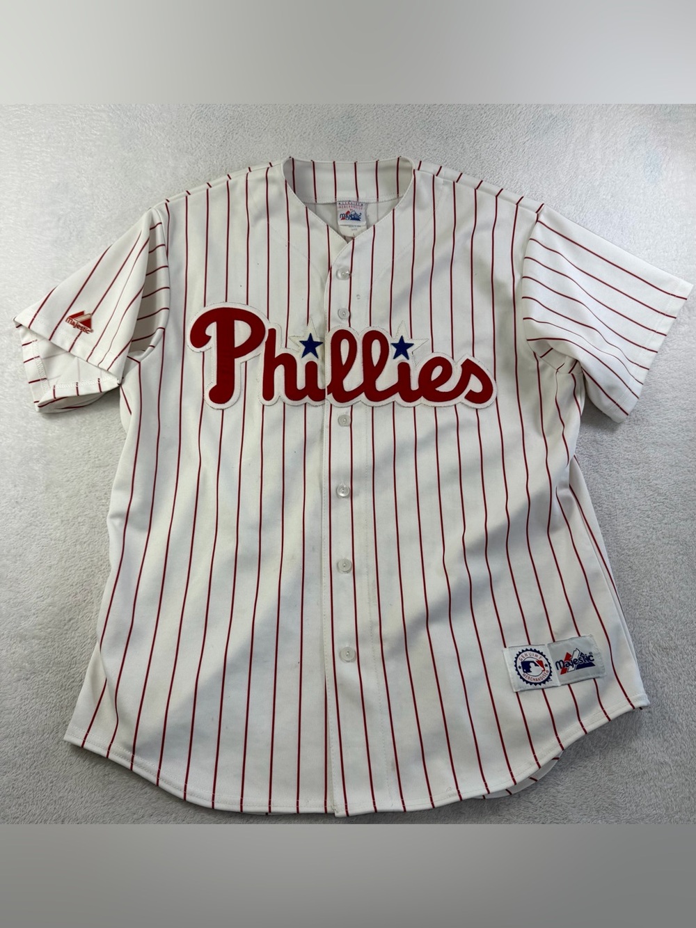 Vintage 2000s Phillies David Bell #4 Majestic Jersey Made USA Men L MLB Stitched